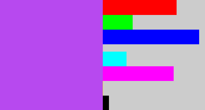 Hex color #b749ef - lightish purple