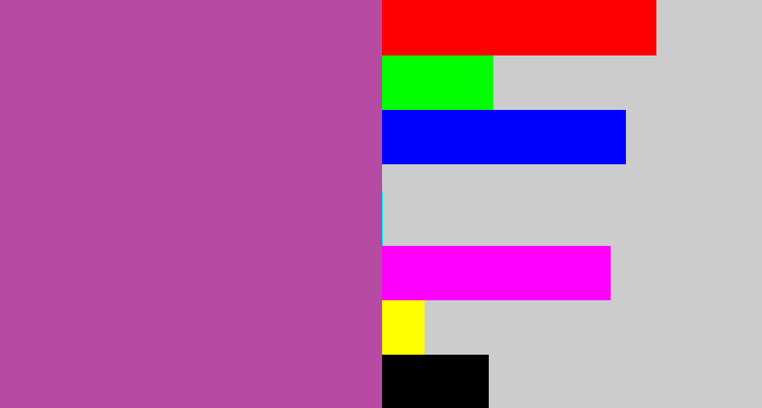 Hex color #b74aa2 - ugly purple