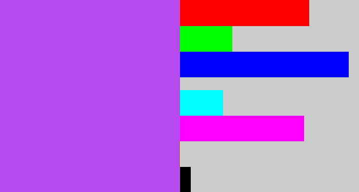 Hex color #b74af0 - lightish purple