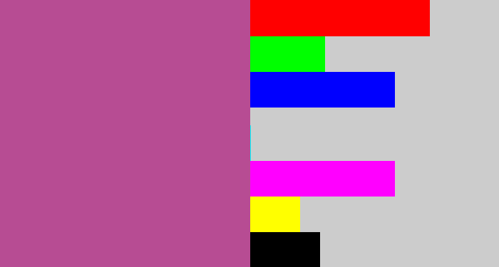 Hex color #b74c93 - ugly purple