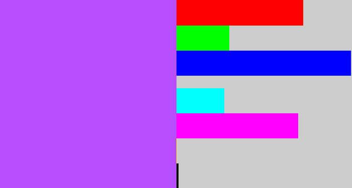 Hex color #b74dfc - lighter purple