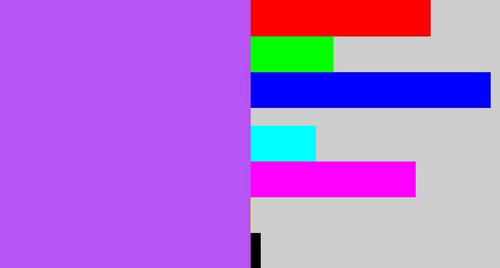 Hex color #b754f6 - lighter purple