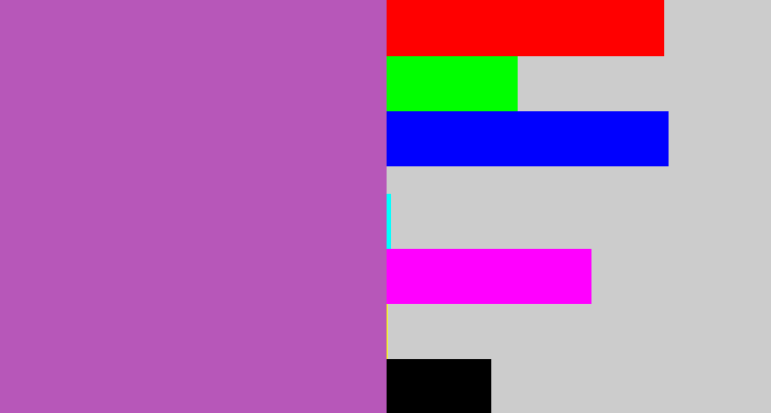 Hex color #b757b9 - pinky purple
