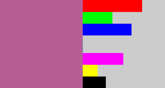 Hex color #b75d96 - mauve