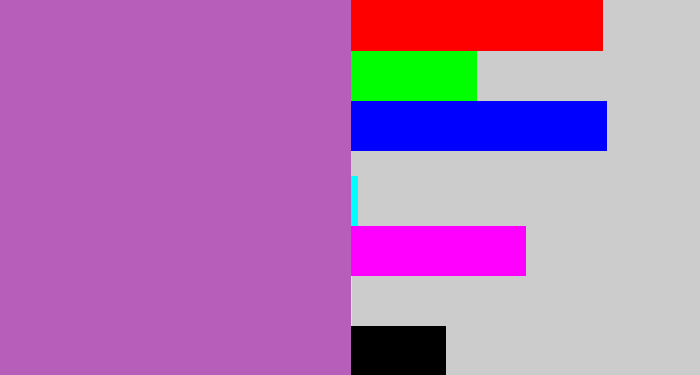 Hex color #b75dba - pinky purple