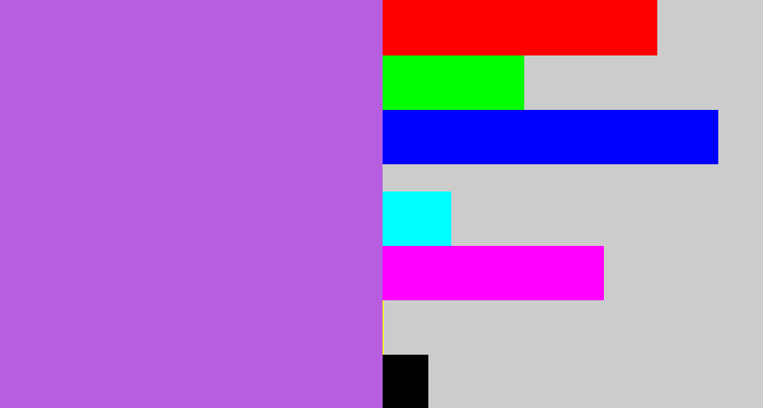 Hex color #b75ee0 - lightish purple