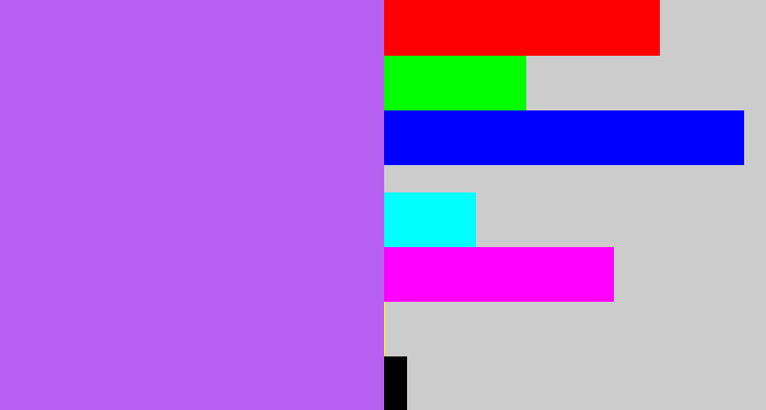 Hex color #b75ff0 - light urple