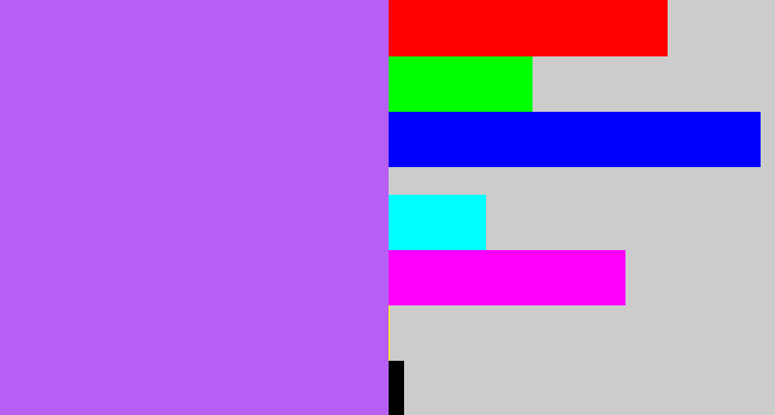 Hex color #b75ff4 - light urple