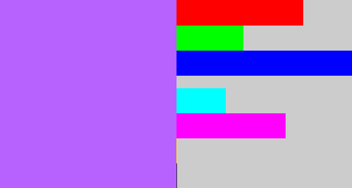Hex color #b761fe - bright lavender