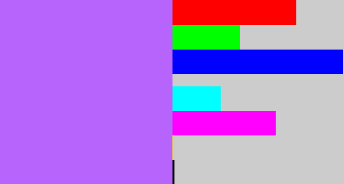Hex color #b764fd - light urple