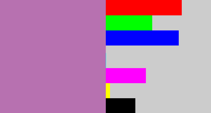 Hex color #b771b0 - soft purple