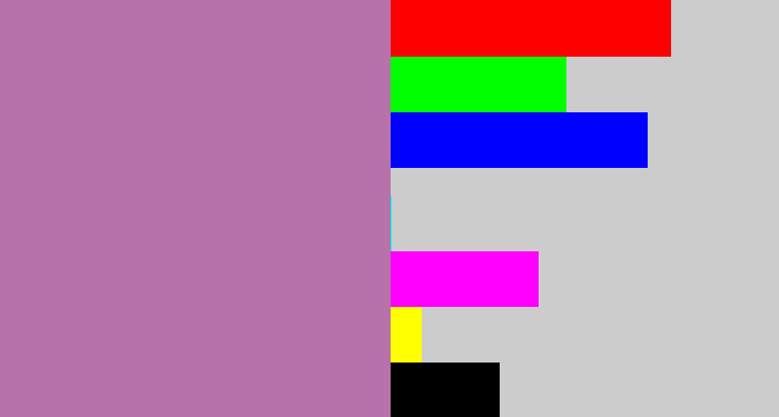 Hex color #b772a9 - soft purple
