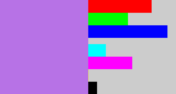Hex color #b772e6 - light urple