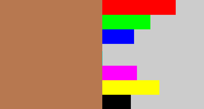 Hex color #b77850 - light brown