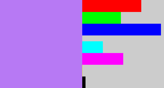Hex color #b779f4 - light purple