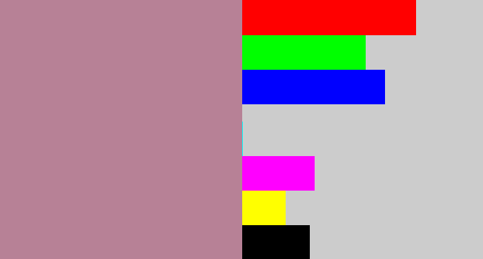 Hex color #b78196 - grey pink
