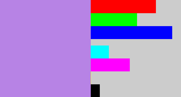 Hex color #b783e5 - pale purple