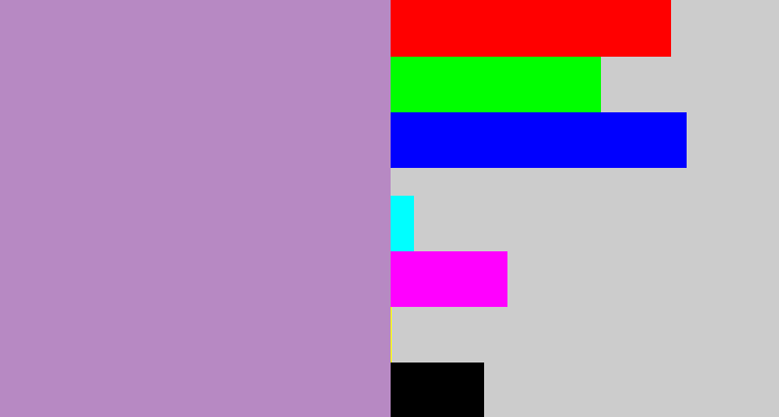 Hex color #b789c3 - pale purple