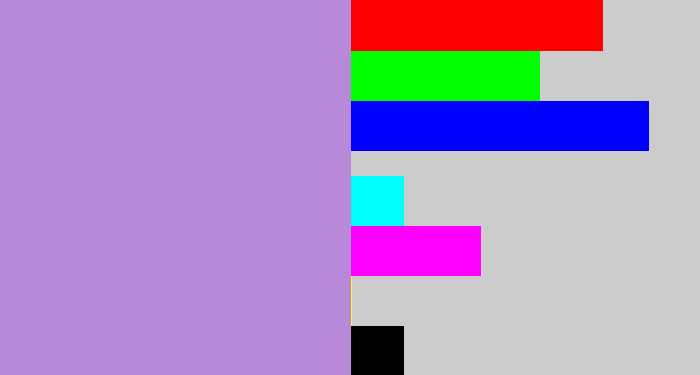 Hex color #b789d8 - pale purple