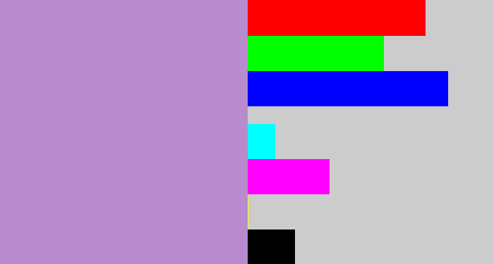 Hex color #b78bce - pale purple