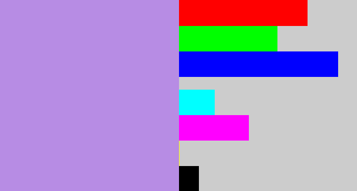 Hex color #b78ce4 - pale purple