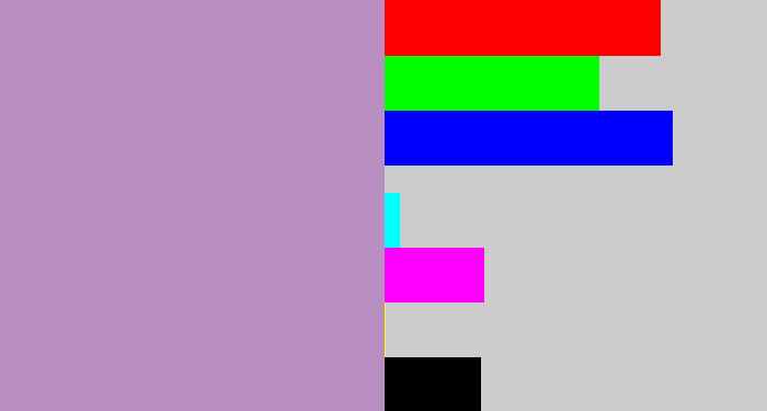 Hex color #b78ebf - pale purple