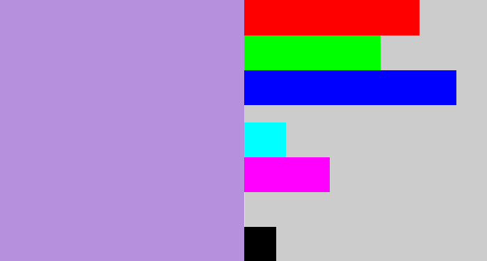 Hex color #b790dd - pale purple