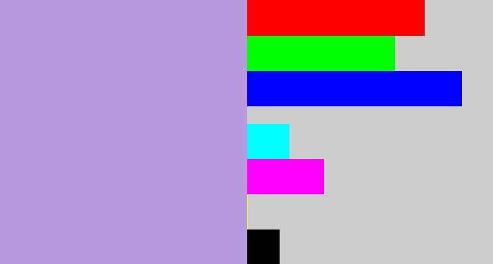 Hex color #b799dd - pale purple