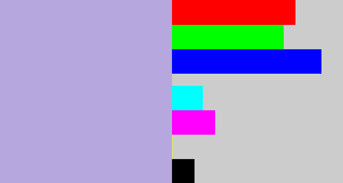 Hex color #b7a7df - lavender