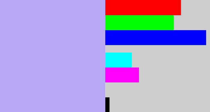 Hex color #b7a7f4 - lavender