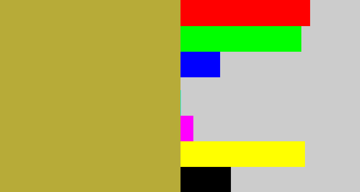 Hex color #b7ab38 - booger