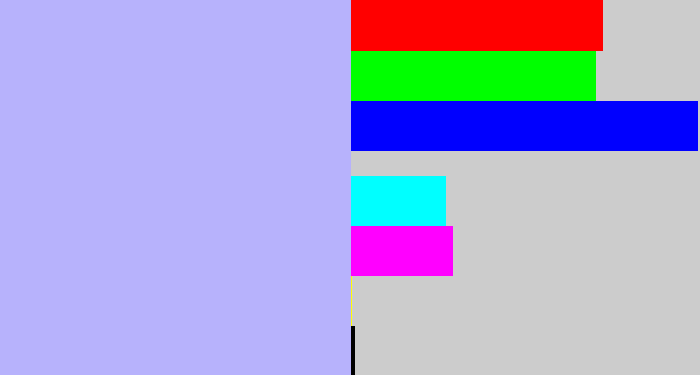 Hex color #b7b2fc - light periwinkle