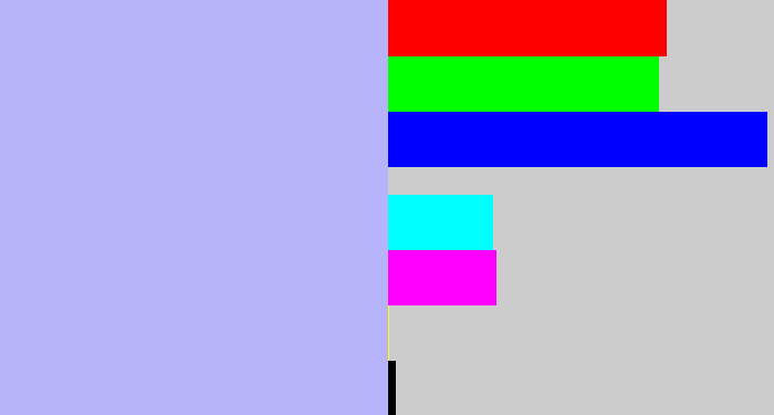 Hex color #b7b3fa - light periwinkle