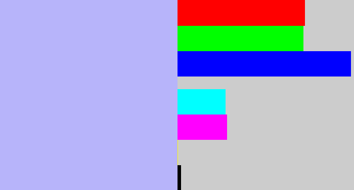 Hex color #b7b4fa - light periwinkle