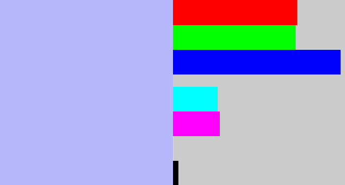 Hex color #b7b6f8 - light periwinkle