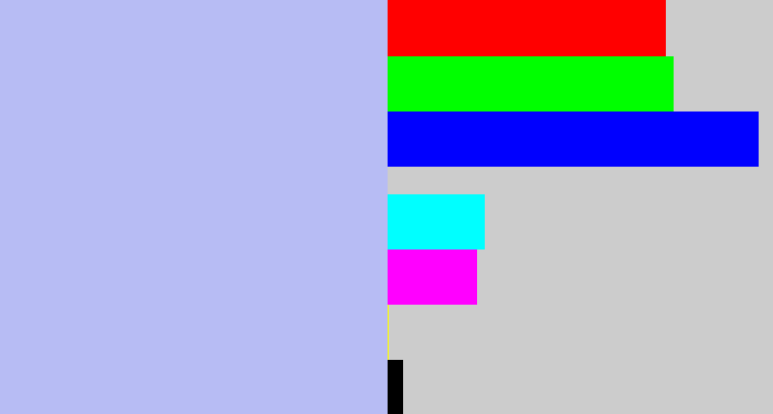 Hex color #b7bcf4 - light periwinkle
