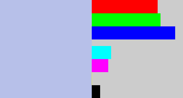 Hex color #b7c0e9 - light blue grey