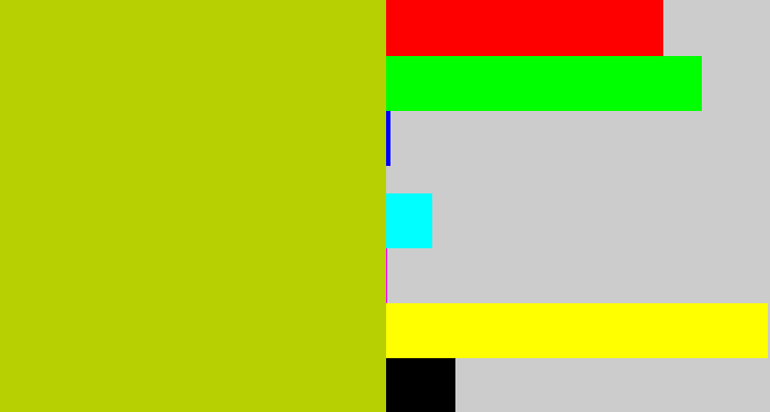 Hex color #b7d002 - green/yellow