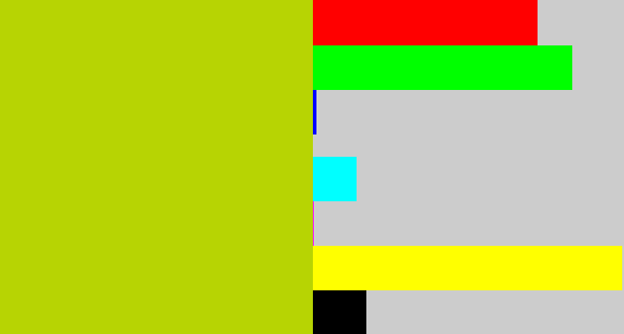 Hex color #b7d403 - green/yellow