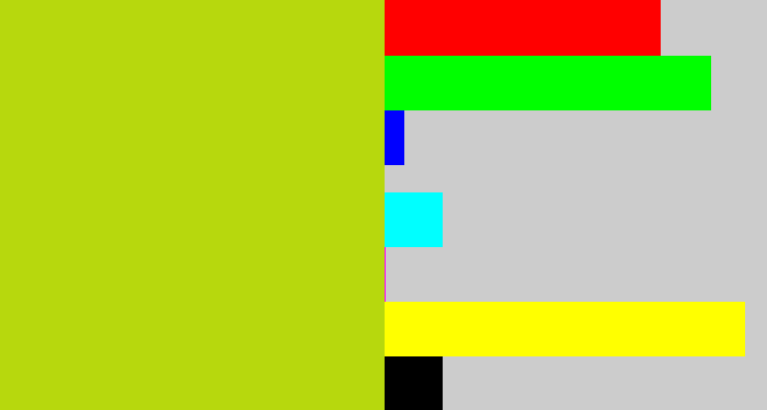 Hex color #b7d80d - green/yellow