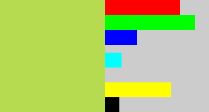 Hex color #b7db50 - kiwi