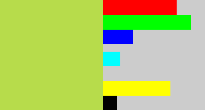 Hex color #b7dc4b - kiwi