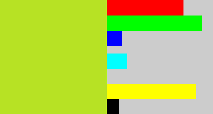 Hex color #b7e224 - yellowish green