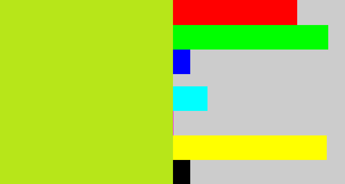 Hex color #b7e619 - yellowish green