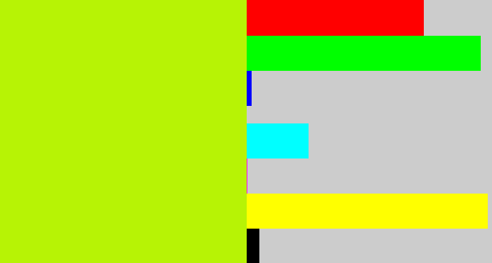 Hex color #b7f305 - lemon green