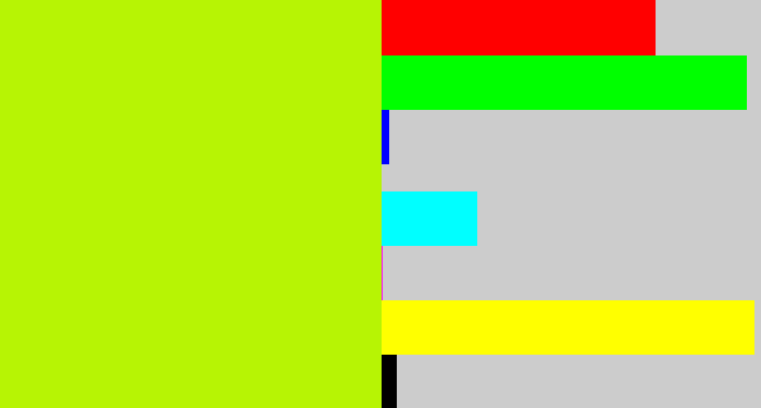 Hex color #b7f404 - lemon green