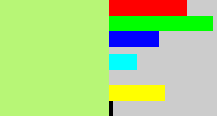 Hex color #b7f676 - pale lime