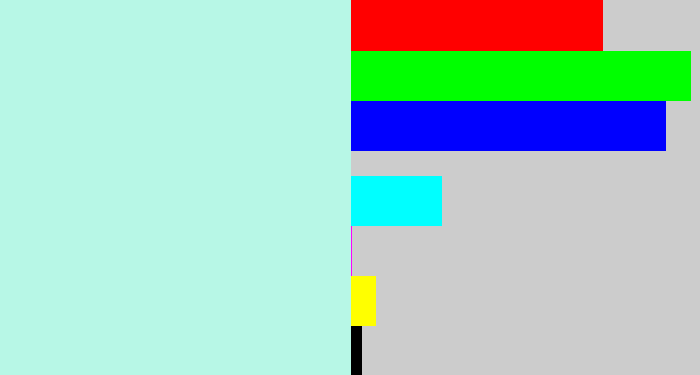Hex color #b7f7e6 - pale aqua