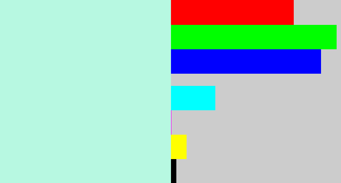 Hex color #b7f8e1 - pale aqua