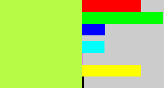 Hex color #b7fb47 - yellow/green